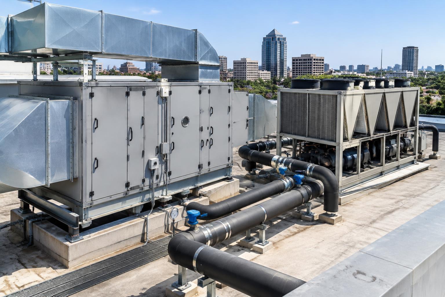 Rooftop air handling unit and air-cooled chiller in Zimbabwe